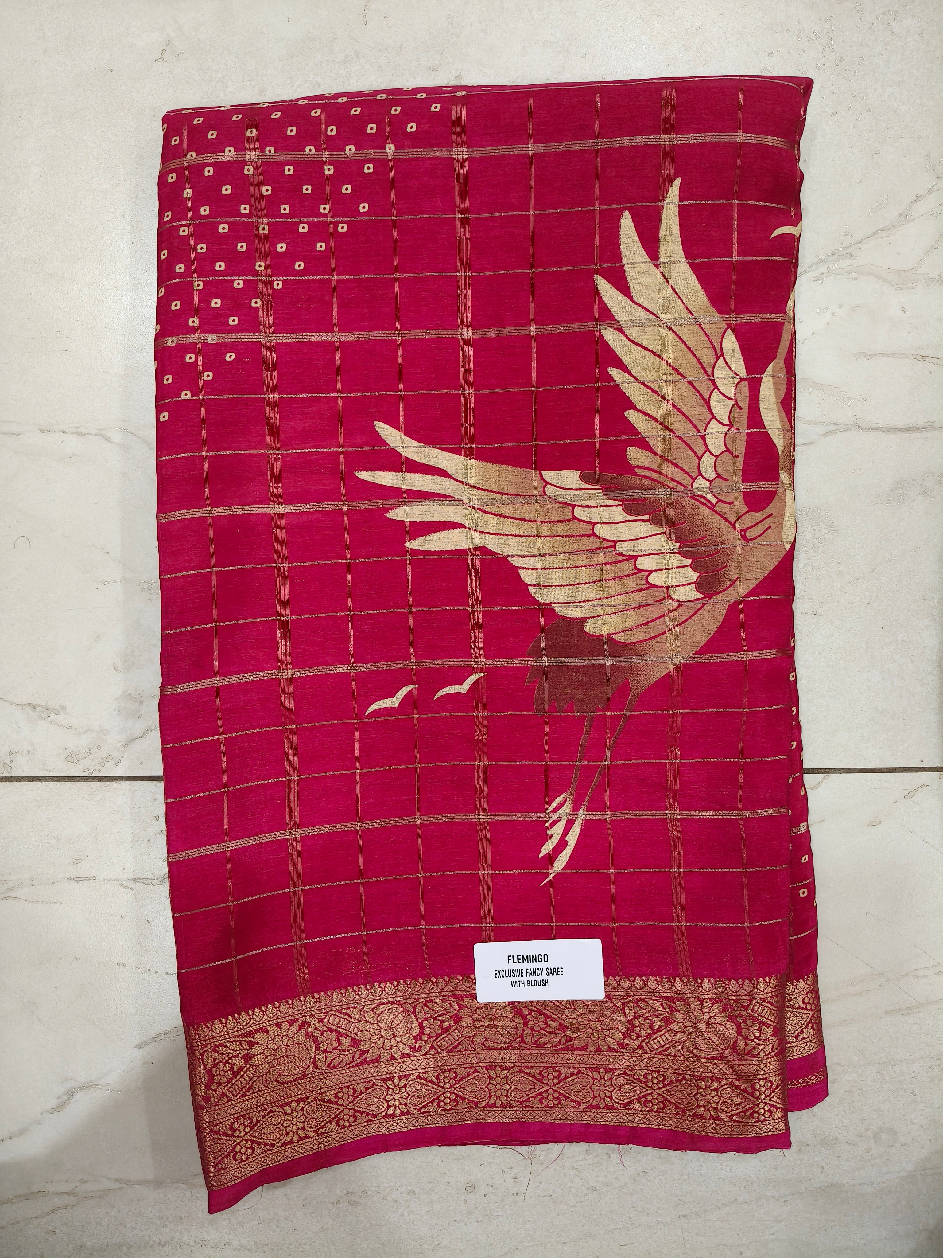 Flamingo saree