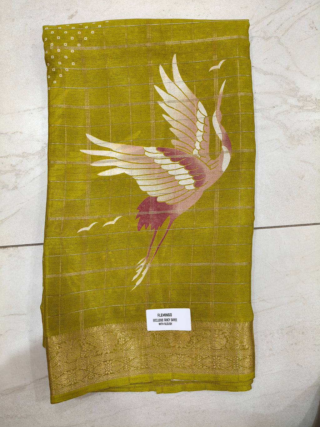 Flamingo saree