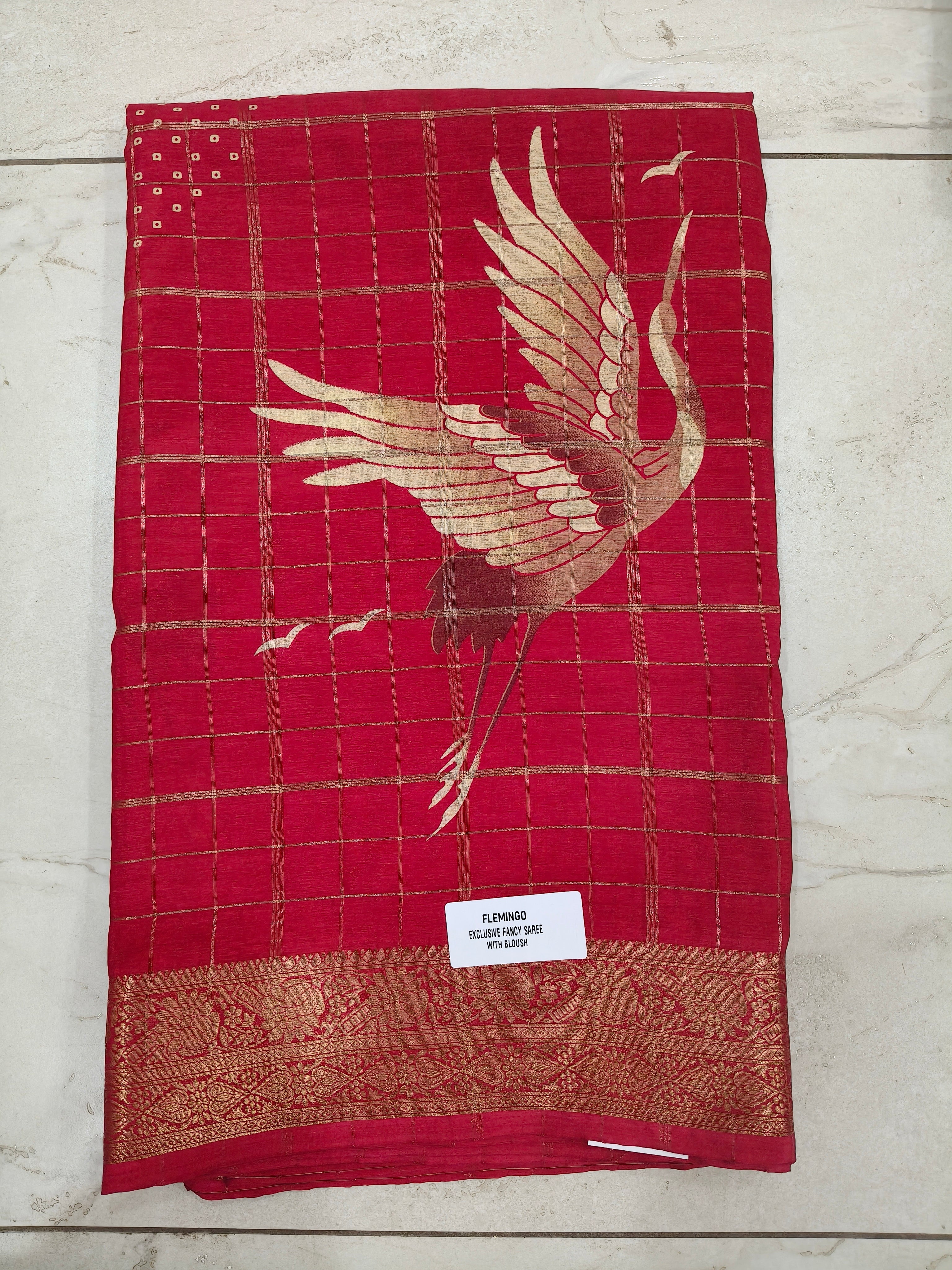 Flamingo saree